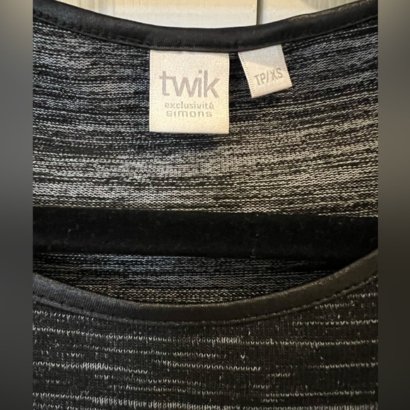 Twik Charcoal and Black 3/4 Sleeve Dress XS - Picture 3 of 7